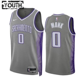 Dres Sacramento Kings Malik Monk 0 Nike 2022-23 City Edition Sivo Swingman - Dječji